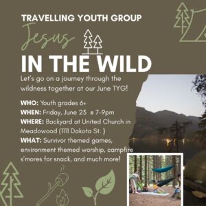 Poster "Jesus in the Wild" with wilderness and campfire images