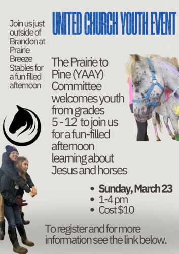 Image of a horse and 2 people & details of event also listed in post