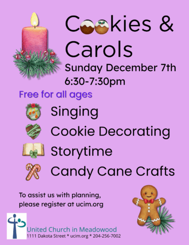 Photo with Cookies and carols info