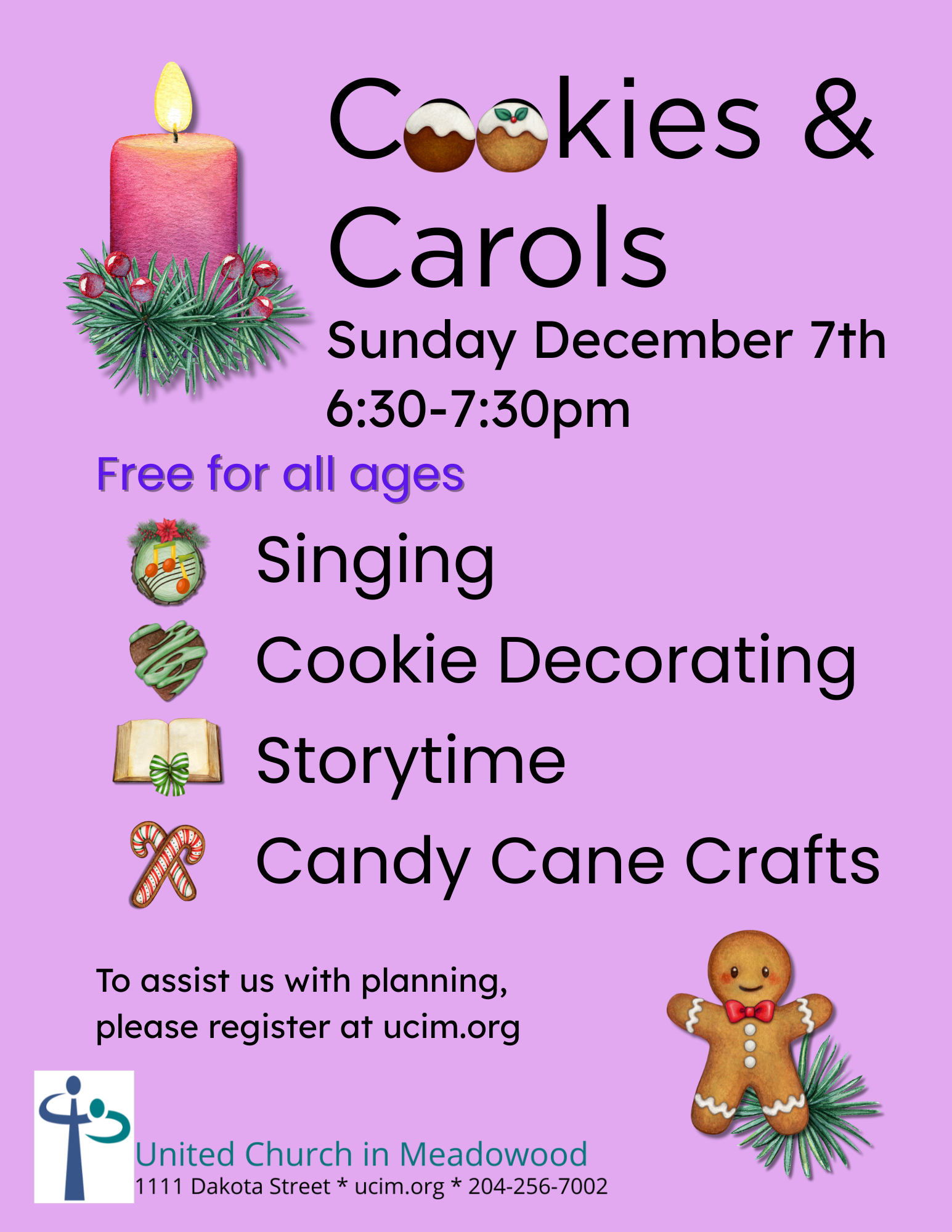 Photo with Cookies and carols info