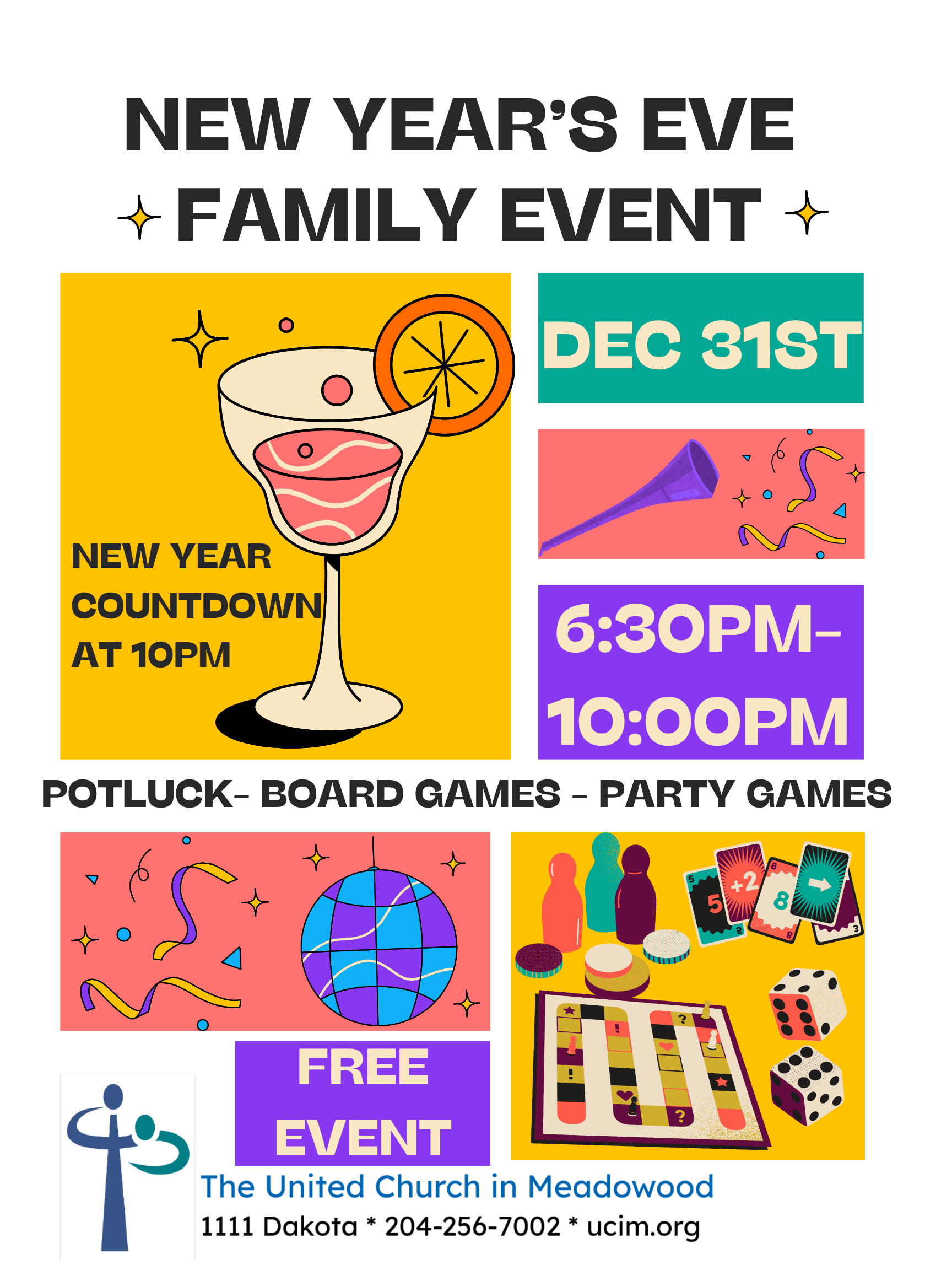 Photo with New Years event info