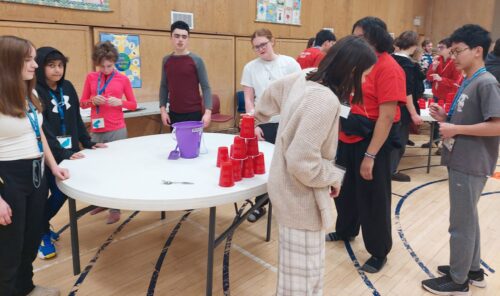 Stack the cups behind your back minute to win it games