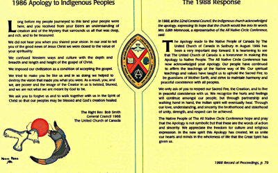 A Call to Recommit to the 1986 Apology to First Nations Peoples on Sunday, October 4